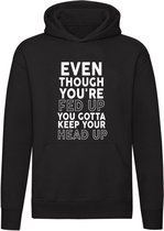 Keep your head up, tupac  dames t-shirt | 2pac | shakur | hoofd omhoog | west-side | rap | sweater | trui  | unisex | Zwart
