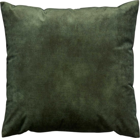 Oneiro's Luxe Velvet Sierkussen NINA Donker Groen - 45 x 45 cm - sierkussens - Nylon - polyester - interieur - kussens woonkamer - kussens - woonaccessoires - sierkussens groen