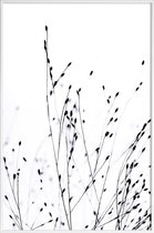 JUNIQE - Poster in kunststof lijst Black Grass -20x30 /Wit & Zwart