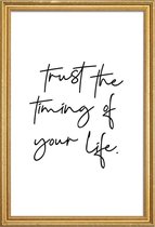 JUNIQE - Poster met houten lijst Trust -30x45 /Wit & Zwart