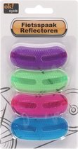 Fiets spaak reflectoren 4 stuks paars groen roze blauw