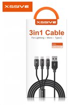XSSIVE 3in1 kabel naar - iPhone -  type-C - Micro Usb