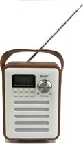 DAB+ BT-H6 | Digitaal all-in one portable muziek systeem met DAB+ radio, FM radio, Wekker, Bluetooth, MP3, USB  - Donker rood/bruin -