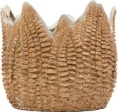 Liviza Kaarsenhouder zandkleur - Bloemvorm - 21x21 cm