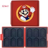 Nintendo switch - Game card case - spel hoesje - opbergen spelletjes - opslag case - 12 plaatsen voor 12 Nintendo games - Waving Mario