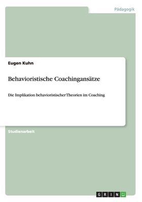 Behavioristische Coachingansatze - cover