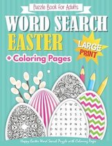 Happy Easter Word Search Puzzle Book for Adults with Coloring Pages