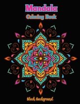 Mandala coloring book black background