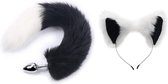 Kinky Secrets Zwarte Buttplug Staart Met Oortjes - Anale Staart Voor Petplay En Furry