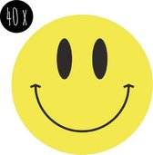 40x Sticker | SMILEY | geel | 25 mm | kinderen & volwassenen