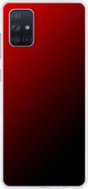 Samsung Galaxy A71 - Smart cover - Zwart Rood - Transparante zijkanten