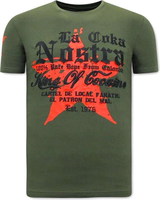 Local Fanatic Men T-shirt King of Cocaines - La Coka Nostra - Vert - Tailles: M