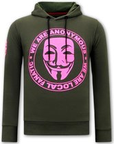 Hoodie Heren Print - We Are Anonymous - Groen