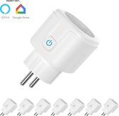 YONO Slimme Stekker – Smart Plug met Energiemeter en Tijdschakelaar – Google Home & Amazon Alexa Compatible – Stopcontact Schakelaar – 8 Stuks