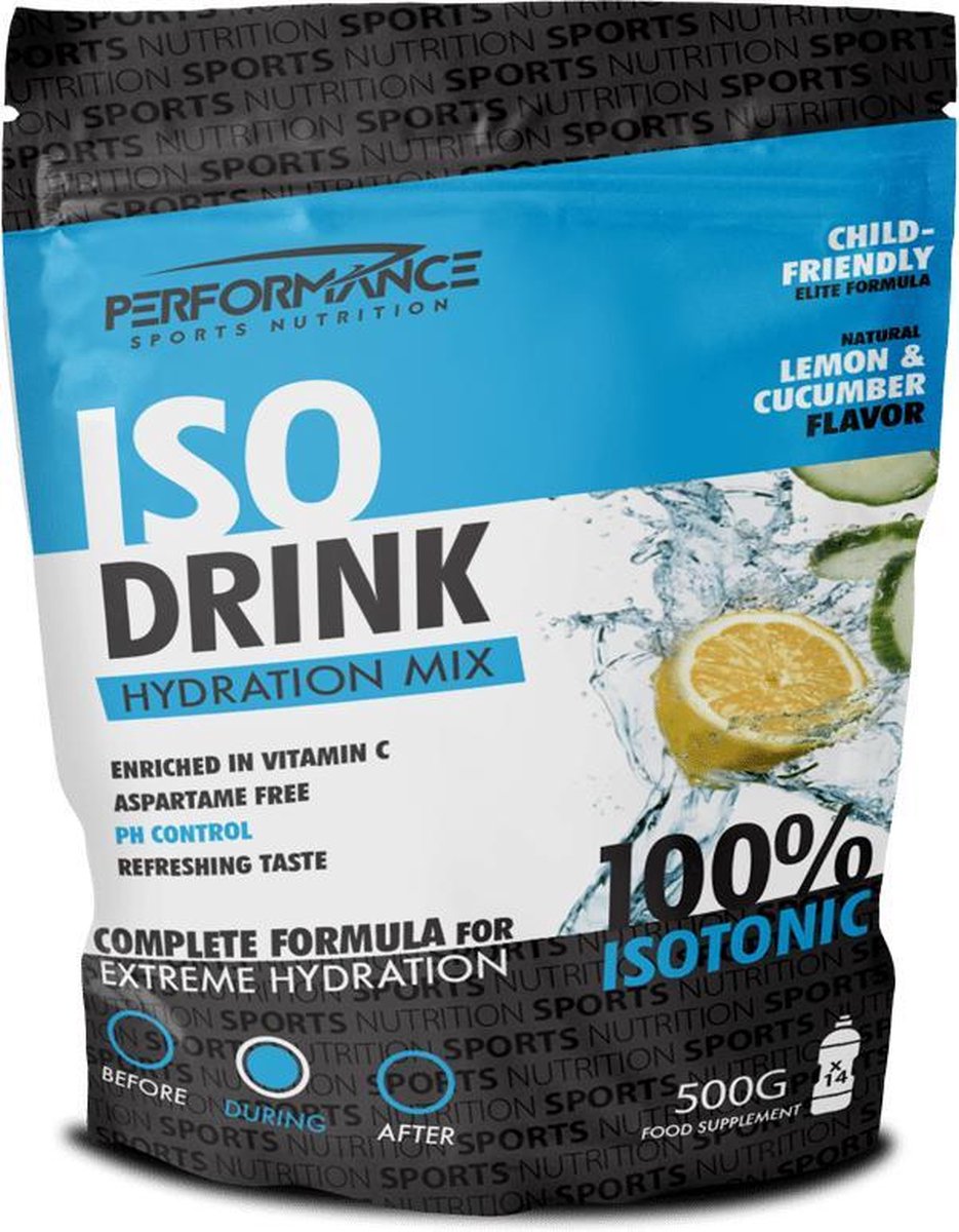 Registratie Bij wet Oorlogszuchtig Performance Sports Nutrition - Isodrink (Lemon/Cumcumber - 500 gram) - Sportdrank  poeder | bol.com