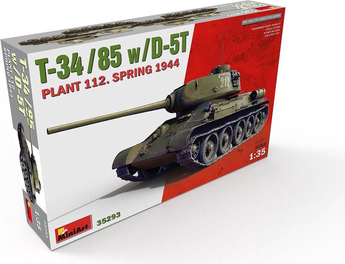 Maquette Militaire MiniArt 35379 T-34/85 Plant 112 (printemps 1944) Au 1/35, Neuf