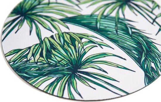 Computer - muismat palm leafs - rond - rubber - buigbaar - anti-slip - mousepad - Merkloos