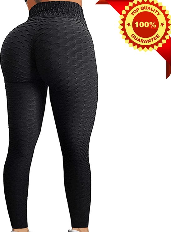 Sportlegging Dames High Waist - Anti Cellulite / Cellulitis - Scrunch Butt - Sportbroek - Sport Legging Voor Fitness / Yoga / Vrije Tijd - Comfortabel - XL - Zwart
