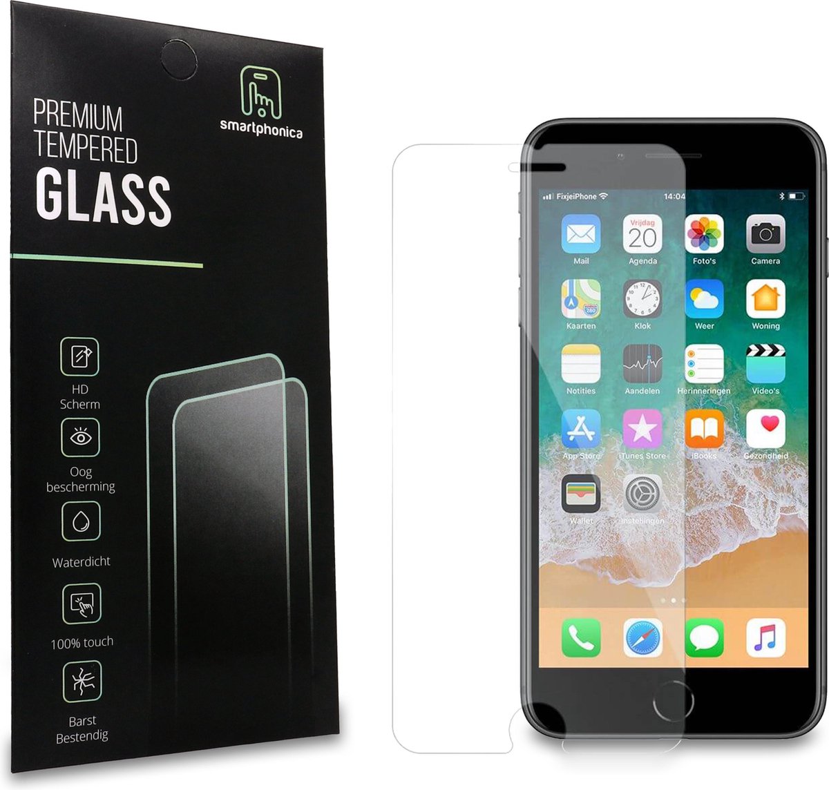 Smartphonica Screenprotector geschikt voor iPhone 7/8 plus screenprotector van buigbaar glas geschikt voor Apple iPhone 7 Plus;Apple iPhone 8 Plus