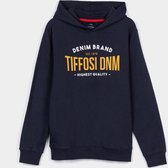 Tiffosi hoody navy met oranje / blauwe tekst maat 140