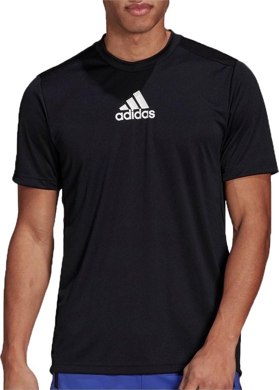 adidas D2M 3-Stripes Back Shirt Hommes - Zwart - Taille XL