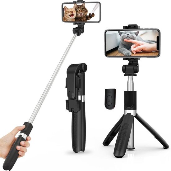 Selfie Stick Universeel - Tripod - 3in1 SelfieStick - Bluetooth - Selfie Stick Tripod - iPhone - Samsung - Selfiestick Universeel