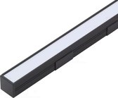 LED profiel - zwart - melk witte afdekplaat - 18 x 18 mm