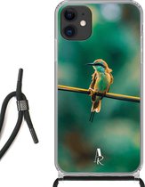 iPhone 11 hoesje met koord - Color Bird