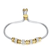 Amodi® Jewellery - Zirkonia Beads Armband - Verstelbaar - Goud- en Zilverkleurig
