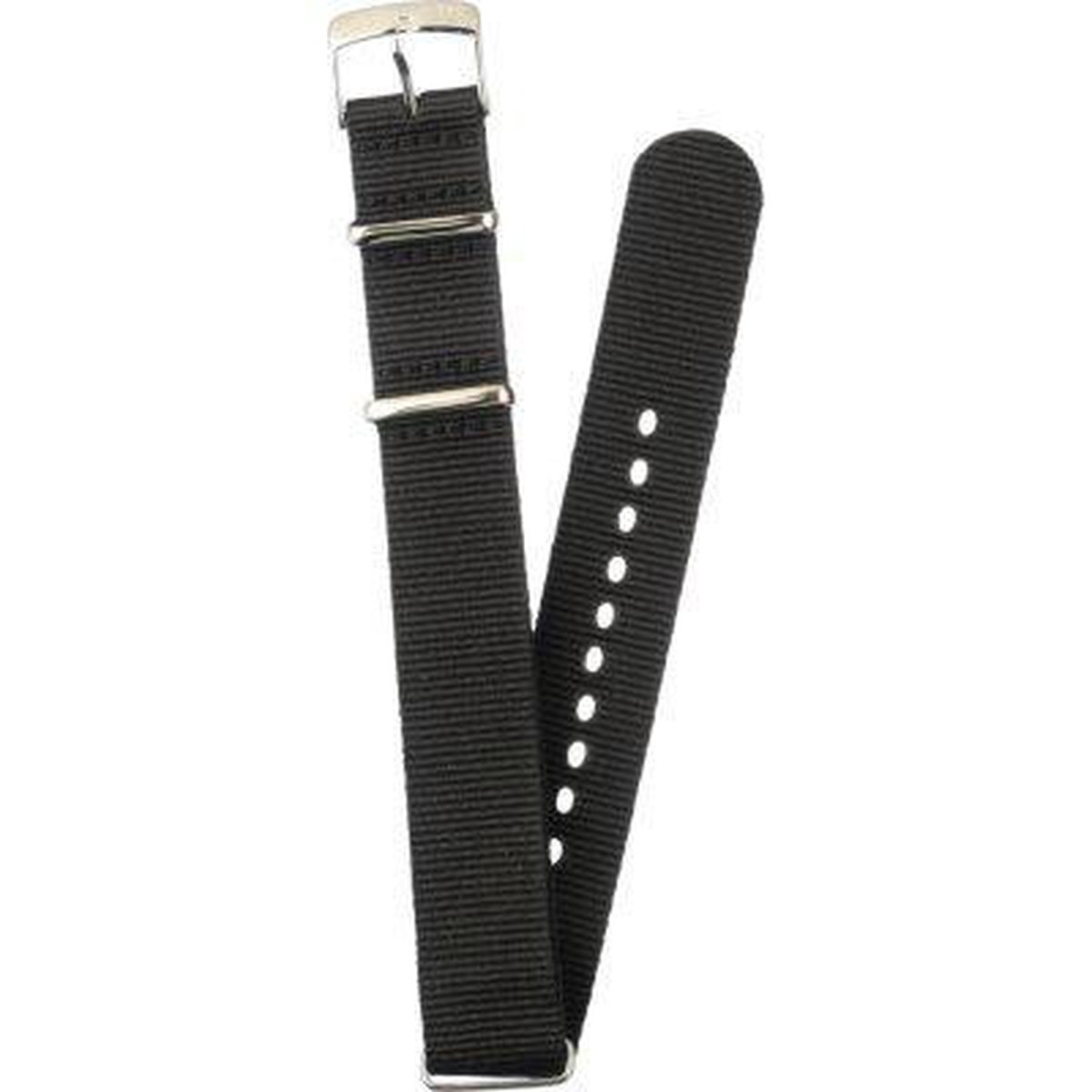 Morellato Horlogebandje - Morellato horlogeband U3972 Nato - Textile - Zwart - bandbreedte 18.00 mm