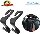 Makoma  Autohanger 2 st - Zwart - Tassenhanger - Autohaak - Opslag - Haak - Bagage drager