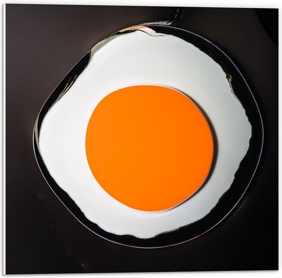 Forex - Kartonnen Ei in de Pan - 50x50cm Foto op Forex