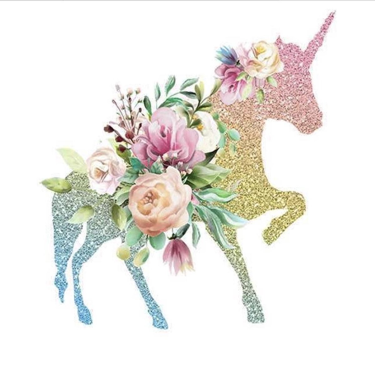 AVGGoods Strijkapplicatie Unicorn - 21 x 24 cm - Cadeau voor eenhoorn liefhebbers