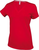 Kariban Dames/dames Feminine Fit Korte Mouwen V Hals T-Shirt (Rood)