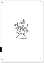 Tuinposter | Bloemen | Wit | 60x85 cm | Buitenposter | Creations of Happiness