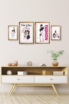 My Style Fashion Hout Poster 4 stuk Rose Muts