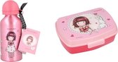 Gorjuss santoro lunchbox / broodtrommel incl. Aluminium drinkbeker van 400ml