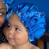 Blauwe Satijnen Slaapmuts voor Kinderen van 3-7 jaar / Kinder Hair Bonnet / Haar bonnet van Satijn / Satin bonnet