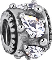 Quiges - 925 - Zilveren - Bedels -Sterling zilver - Beads - Zirkonia Kraal Charm - Geschikt – voor - alle bekende merken - Armband Z594