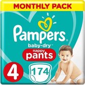 Pampers Baby Dry Nappy Pants Maat 4 - 174 Luierbroekjes Maandbox