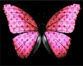 Pink butterfly Lv 90x60 Epoxy/resin gloss art. 12mm dik afgewerkt met 3 lagen Epoxy hars