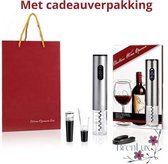 ✿BrenLux - Elektrische kurkentrekker - Makkelijk wijnen - Metaal kleur -LUXE wijnset  cadeau - Gift wijnset - Wijnopener - Makkelijke wijnopener - 4 delige wijnopener