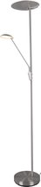 LED Vloerlamp - Torna Eddy - 40W - Aanpasbare Kleur - Rond - Mat Nikkel - Aluminium