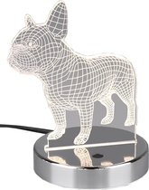 LED Tafellamp - Torna Dog - 3W - RGBW - Rond - Glans Chroom - Aluminium