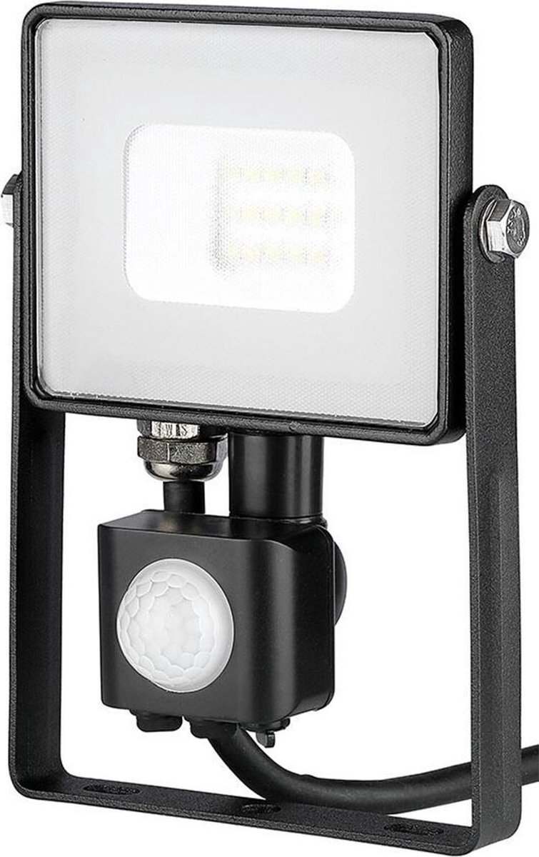 SAMSUNG - LED Bouwlamp 10 Watt met Sensor - LED Schijnwerper - Nirano Dana - Helder/Koud Wit 6400K - Mat Zwart - Aluminium