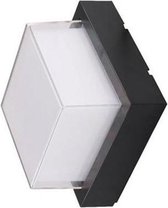 LED Tuinverlichting - Buitenlamp - Agusa 4 - Wand - Kunststof Mat Zwart - 12W Natuurlijk Wit 4200K - Vierkant