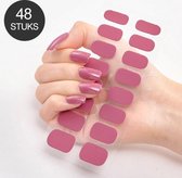 Goodlux nagelstickers set 48 stuks - Plaknagels - Kunstnagels - Nepnagels - Berry rood