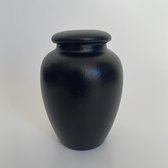 Crematie urn Black Round, mat zwart 9x9x12cm