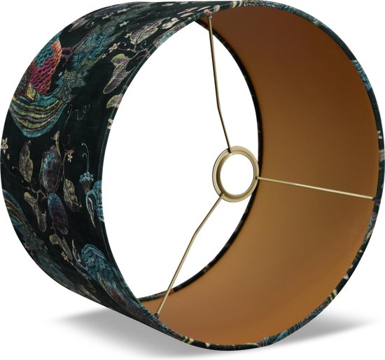 Abat-jour sur pied - Charly vert bouteille - 40x40x25cm