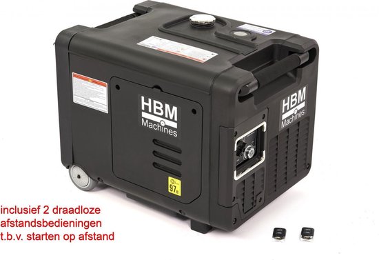 HY4000i Generator / Inverter met 4000W Benzinemotor en Afstandsbediening - HBM machines